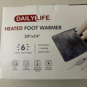 DAILYLIFE Heated Foot Warmer, 20"x24" Electric Heating Pad / 6 Heat Settings